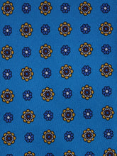 Avion blue 3-fold tie in SAMANTHA printed silk
